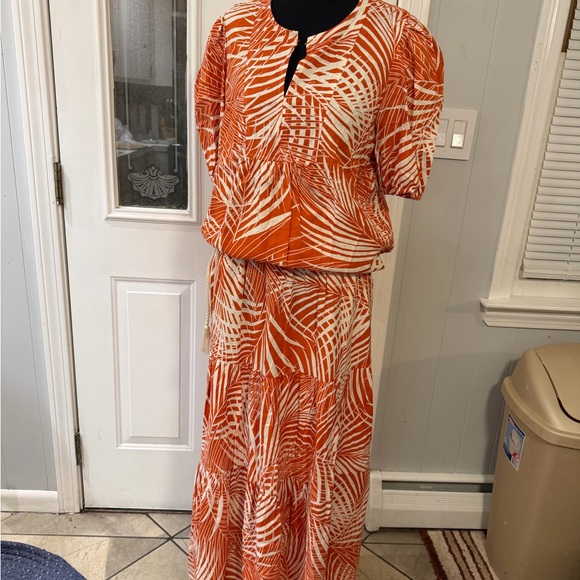 Panama Jack Dresses & Skirts - Panama Jack Vibrant Orange and White Maxi Dress